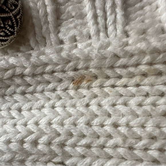 Vtg Hand Knit Embroidered Cardigan Sweater Women’s Large Twee Chunky Floral - Picture 11 of 16